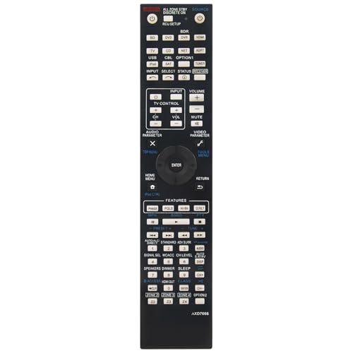 AXD7666 Replace Audio Video Remote Control Compatible with Pioneer AV Receiver SC-1227, SC-63, SC-1222-K, SC-1227-K, SC-61, SC-1222, SC1227, SC63, SC1222K, SC1227K, SC61, SC1222