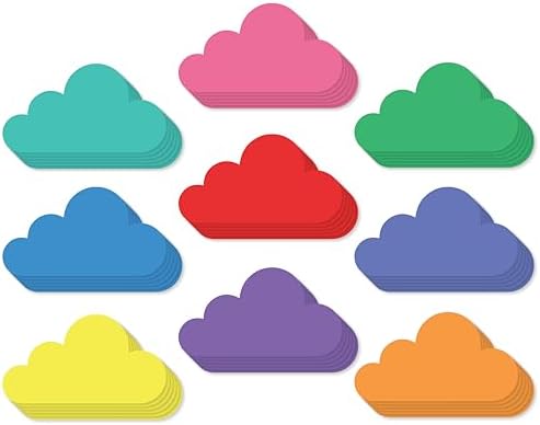 Amazon.com: MixTeach 120 Pieces Cloud Cutouts White and Blue Paper ...