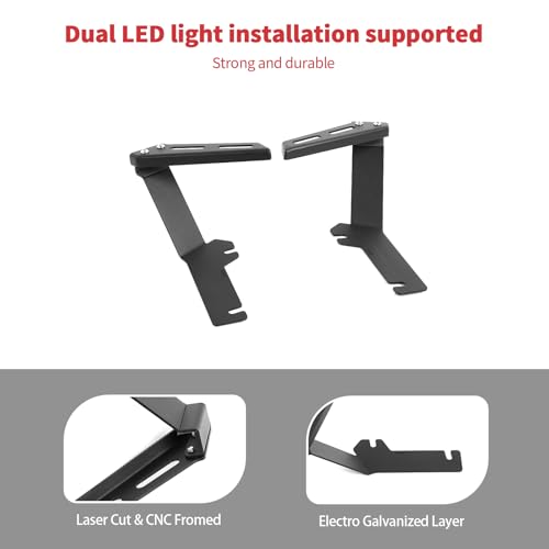 Linskip 4-Pod Ditch Light Brackets Compatible with 2015-2020 Ford F150 & Raptor, Hood LED Light Mount Kit - Twice The Capacity, Exteiror Accessories(2 Per Side) by Linskip - Image 2