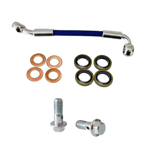 Manguera de freno para motocicleta M8 de 120cm con terminales de 28-90 grados en rutas de montaña