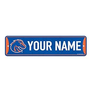 Rico Industries NCAA Boise State Broncos Primary Personalized Metal Street Sign 4″ x 15″ Home Décor – Bedroom – Office – Man Cave