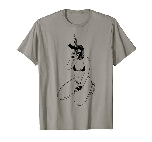 Gangster girl line drawing. T-Shirt