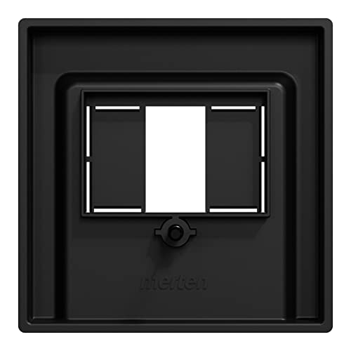 Schneider Electric Merten Zentralplatte für TAE/Audio/USB, IP20, System M, schwarz matt, Artikelnummer MEG4250-0403