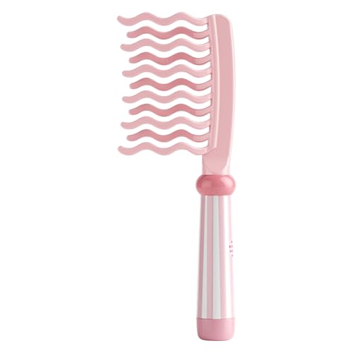 MWZBTG Peine De Dientes Anchos,Peine Ancho Para Cabello Rizado - Cepillo Antiestático con Mango, Herramienta de Masaje Capilar para Cabello Liso Grueso Largo Rizado que Da Volumen