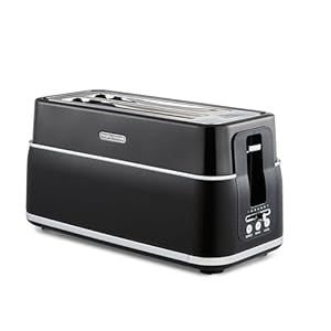 Morphy Richards Signature Opulent 4 Slice Toaster, 2 Slots, Browning Controls, Variable Width Slots, Removable Crumb Tray, Non Slip, 1800W, Black, 245744
