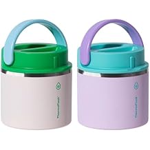 Thermoflask 20 oz Double Wall Insulated Food Jar, 2-Pack, Opal Breeze/Dreamy Orchid