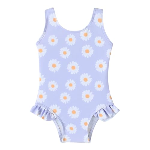 DivingBirds Baby Girls Swimming Costume, Toddler Girls One-piece Swimsuit with Ruffle Detail Infant Swimwear Purple for 6-12 Months