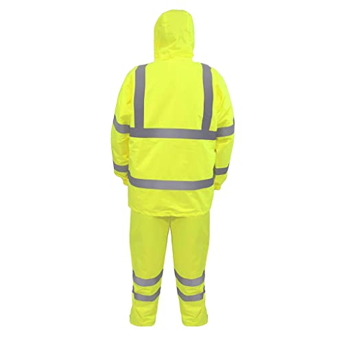 JORESTECH Safety Rain Set/Jacket Reflective High Visibility Yellow Black JK-03 / Pants Lime ANSI 150D Heavy Duty PANTS-03 - Image 3