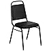Flash Furniture 4 Pack Hercules Series Trapezoidal Back Stacking Banquet Chair, Set of 4, Black Vinyl/Black Frame