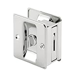 Prime-Line N 6773 Pocket Door Privacy Lock with Pull - Replace Old or Damaged Pocket Door Locks Quickly and Easily – Chrome (Single Pack)