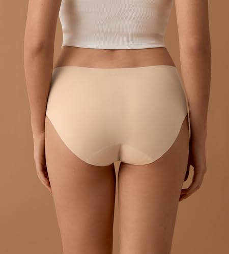 Image of SHARICCA Womens Seamless Underwear No Show Hipster Panties Invisible Lightweight Nuage Bikinis Briefs Microfiber Pack