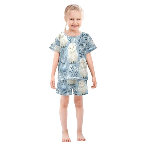 senya Short Sleeve Pajamas Sets Summer Cotton Sleepwear Sheep Pattern3