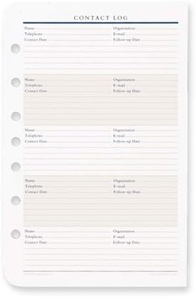 FranklinCovey Contact Log Sheets – Pack Of 50 Classic Planner Forms For Sales & Voice Mail Logging