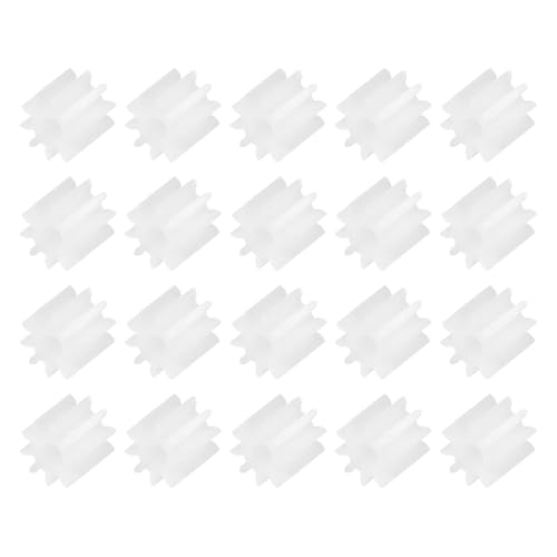 QUARKZMAN 20 Stk 0.2T Kunststoffzahnräder 10 Zähne Kunststoffmotorzahnrad Modell 102A Reduziergetriebe für RC Auto Modell DIY Roboter (Weiß, Modul 0.5)