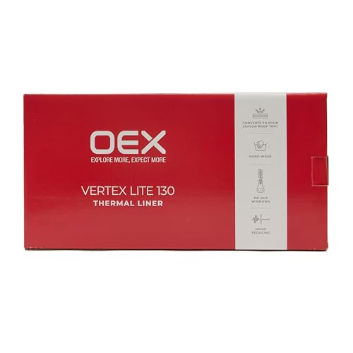 OEX Vertex 130 Thermal Liner for Roof Tent, Insulated, Noise Reducing, with Zip-Out Windows, Four Season Compatible