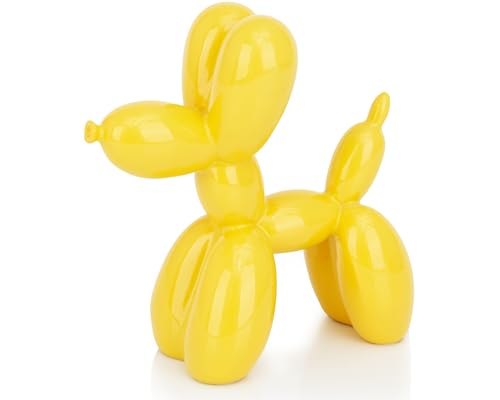 AMOIENSIS 4 Inch Glossy Yellow Balloon Dog Sculpture