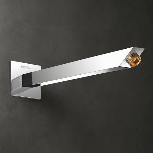 Image of Plantex 12-Inch Shower Arm for Overhead Shower /Stainless Steel Shower Pipe /Wall Mount Bathroom Fitting with -Inch Thread - Pack of 1 (Chrome)