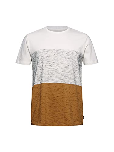 edc by Esprit Hombre Rayas de bloque Camiseta, 254/Caqui Beige 5, S