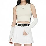 APLZGMG 1 Pair White Arm Warmers Y2K, 15