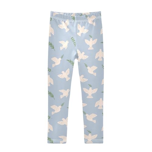 Dove of Peace Girls Leggings,Workout Leggings for Girls Toddler Athletic Leggings Size for 3-10T