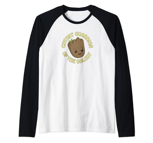 T-shirt raglan Groot confortable et extensible pour fans de science-fiction Marvel