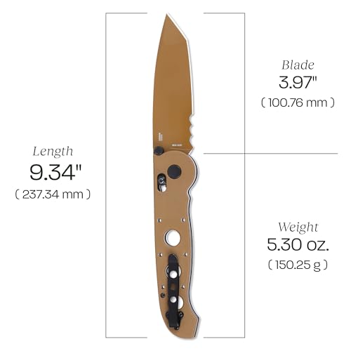 Image of CRKT M16-14XD Folding Knife with Crossbar Lock: D2 Steel Plain Edge Blade, Grivory Handle, Reversible Pocket Clip, M16-14XD