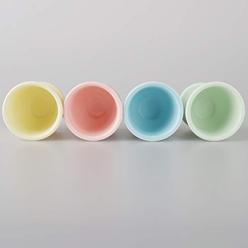 Porcelain Egg Cups Ceramic Egg Stand Holders for Soft Boiled Eggs Set of 4