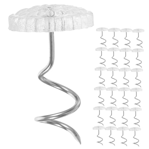 SOLUSTRE 50pcs Iron Plastic Sofa Tacks Spiral Furniture Pins for Bed Sheets Twist Pins Upholstery Nails