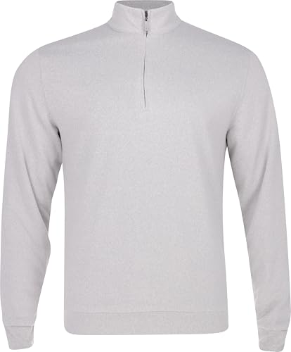 Greg Norman Weatherknit Lined 1/4 Zip Windsweater Shark Grey Heather L