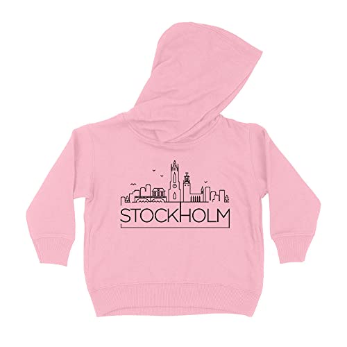 Skyline Stockholm Sweden Kids Hoodie Sweatshirt Toddler 2T Light Pink