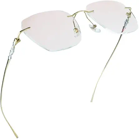 LifeArt Gafas con montura de titanio puro/gafas de lectura con bloqueo de luz azul, reducen la fatiga visual, elegantes para hombres y mujeres