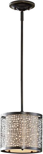 Feiss P1218Lab Joplin Drum Pendant Lighting, Bronze, 1-Light (8"Dia X 8"H) 100Watts #TOP3