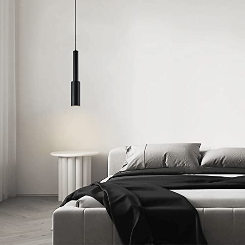 Candelabros de flauta negra suspendidos LED para techos altos de dormitorios 3