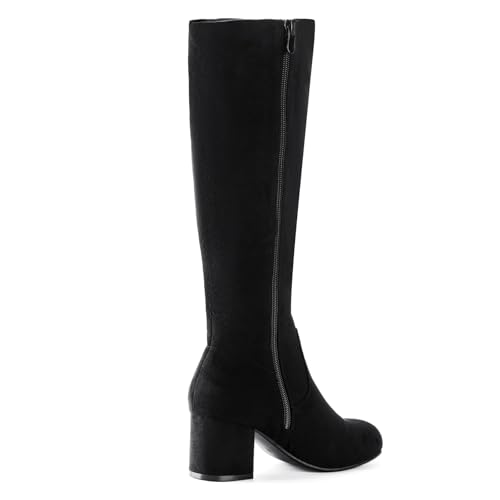 Shoe'N Tale Knee High Boots For Women Block Chunky Heel Boots With Side Zipper thumb #2