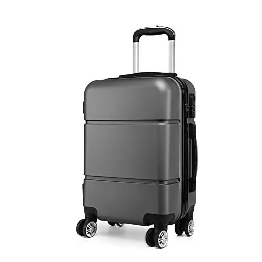 Kono 20'' Equipaje de Mano ABS Maleta de Viaje Rígida Ligera Trolley de Cabina con 4 Ruedas, 56cm, Gris
