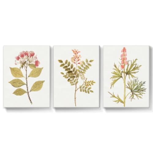 Affiches aquarelle fleurs feuilles dorées 40x60cm ensemble de 3 toiles murales pour salon TONGYINLI