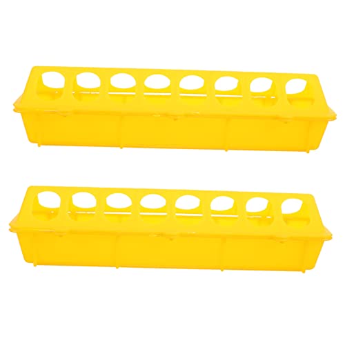 IWOWHERO 2pcs Portable Feeding Troughs for Poultry Durable Spatter Pigeon Feeders Lightweight Washable Chicken Food Containers for Easy Daily Use for Birds Animals