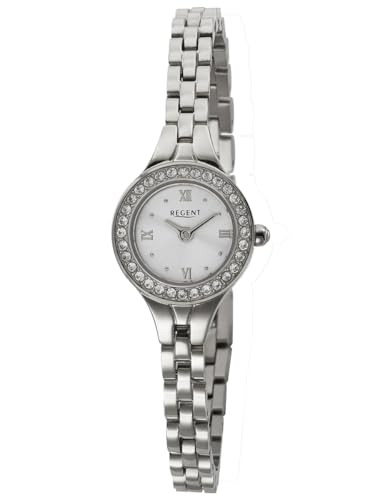 Montre Regent F-1669 pour femme en acier argenté à quartz avec lunette cristaux 19mm