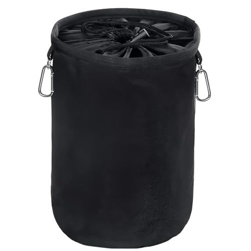 Makoto Nobu Sac à Pinces à Linge avec Crochets De Suspension, Grande avec Fermeture à Cordon De Serrage, pour Epingles à Linge,Jouets,Petits Objets (Noir