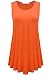 JollieLovin Women's Plus Size Sleeveless Solid Basic Comfy Summer Tunic Tank Top with Flare Hem - Orange, 3X