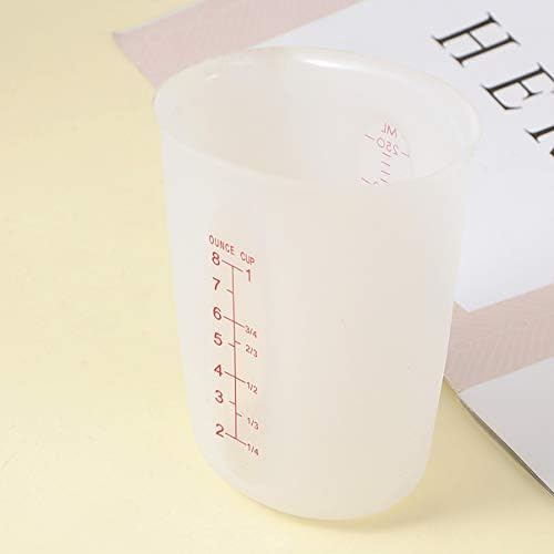 SUPVOX Silicone Measuring Cup Visible Graduated Cups Precise Scale Cups for Epoxy Casting Molds Mixing (250ML)