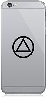 Pair of AA Alcoholics Anonymous Symbol Cell Phone Stickers Mobile - Black