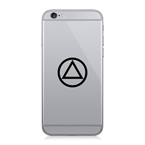 Pair of AA Alcoholics Anonymous Symbol Cell Phone Stickers Mobile - Black