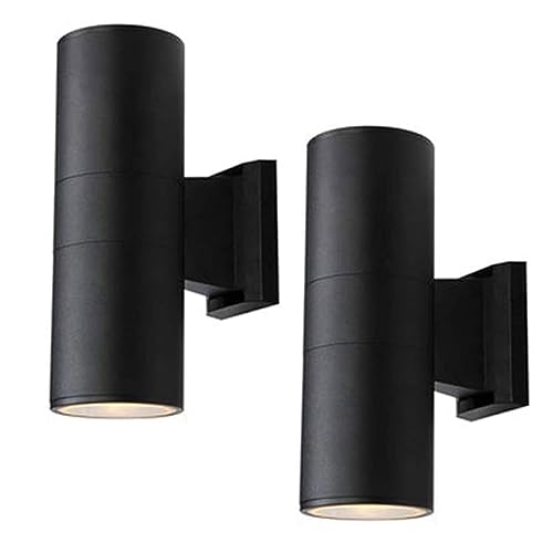 Aplique de Pared LED, iluminación LED para Exteriores hacia Arriba y hacia Abajo, 12 vatios, 3000 K, Aplique de Pared para Patio, jardín, Garaje, Pasillo, Paquete de 1/Paquete de 2