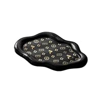 Amazon｜アクセサリートレイ 収納用 ins 黒金色 花柄 不規則 陶磁器