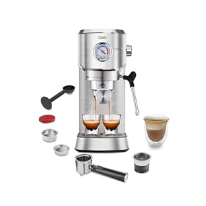 Gevi Espresso Machine 20 Bar, Professional Espresso Maker with Milk Frother, Compact Espresso Coffee Machines for Cappuccino, Latte, Super-Automatic Espresso Machines, Gift for Coffee Lover