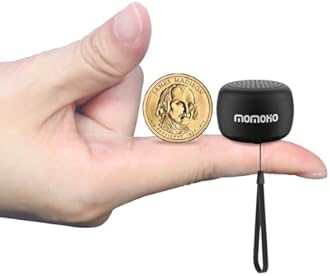 MOMOHO Mini Bluetooth Speaker with Camera Remote Control For Smartphones, TWS Pairing Stereo Bluetooth 2 Watts Speaker, Portable Bluetooth Speaker Wireless(Mini Round, Black)