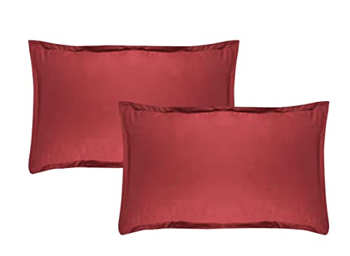 Image of Trance Home Linen 100% Cotton 400TC Satin Premium Pillow Covers | Skin & Hair Friendly Pillow Cases | Set of 2 Pillow Covers |Large Size (20 x 30 inch, Maroon)