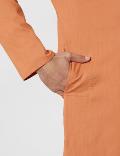 Image of Amazon Brand - Symbol Men's 100% Cotton Embellished Casual Long Kurta (Regular Fit)
