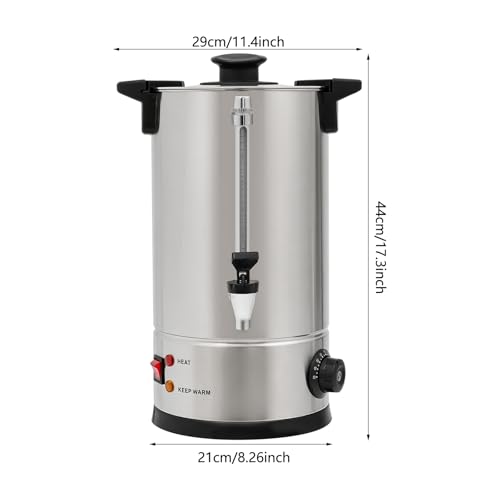 Image of 1.51 Gallon Electric Hot Water Dispenser, 950W Stainless Steel Commercial Water Boiler and Warmer, 110V Temp Adjustable Tabletop Tea Coffee Urn for Parties (1.51Gal Sliver)